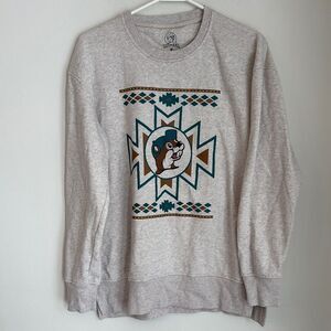 Buc-ee’s Women’s logo southwestern soft heathered oatmeal novelty sweatshirt SM